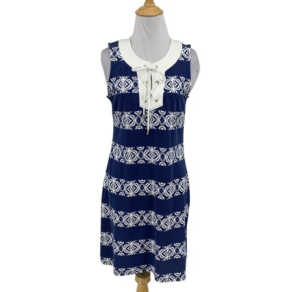 Tommy Bahama Dresses & Skirts - Tommy Bahama Dress Womens XS Extra Small Blue White Sleeveless Lace Up Nautical